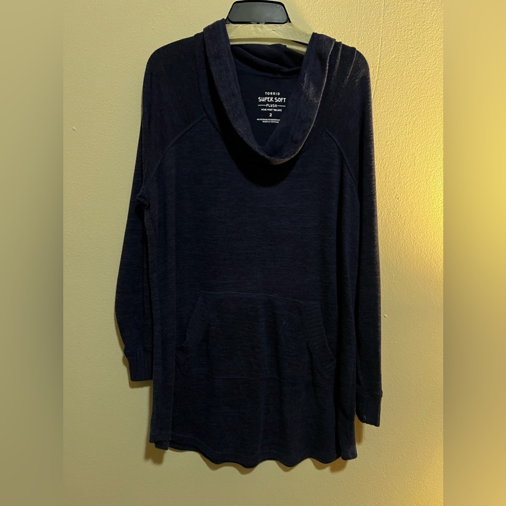 Super Soft Plush Cowl Neck Raglan Tunic Sweatshirt 2X - Picture 5 of 8